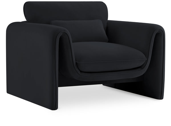 Sloan Black Velvet Fabric Chair