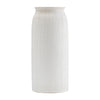 Cer, 16"h Ridged Vase, White