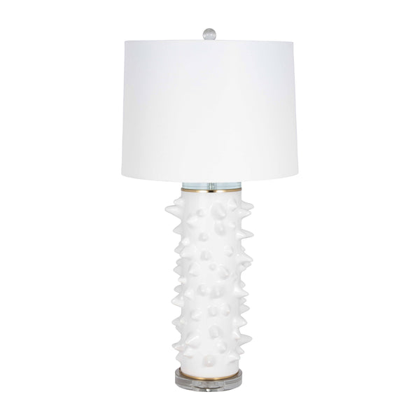 Ceramic 31" Spikey Table Lamp, White