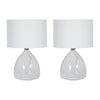 S/2 Glass 18" Table Lamp, Clear