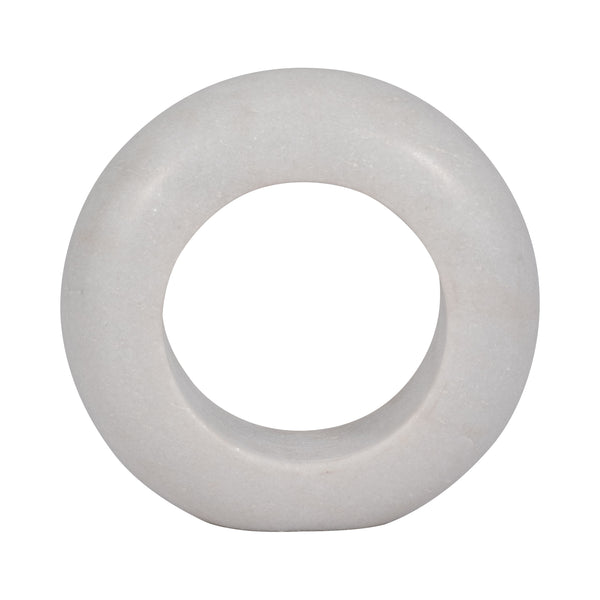 Marble, 10" Ring Tabletop Decor, White