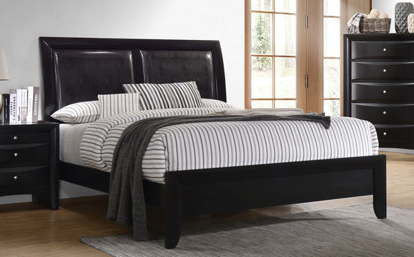 Briana Eastern King Upholstered Panel Bed Black