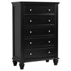 Sandy Beach 5-drawer Chest Black