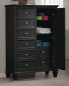 Sandy Beach Door Chest with Concealed Storage Black