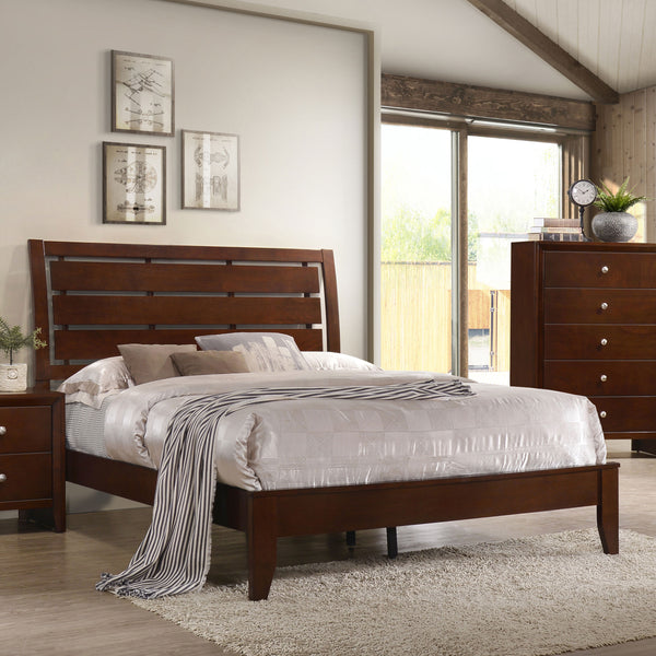 Serenity Eastern King Panel Bed Rich Merlot