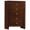 Serenity Rectangular 5-drawer Chest Rich Merlot