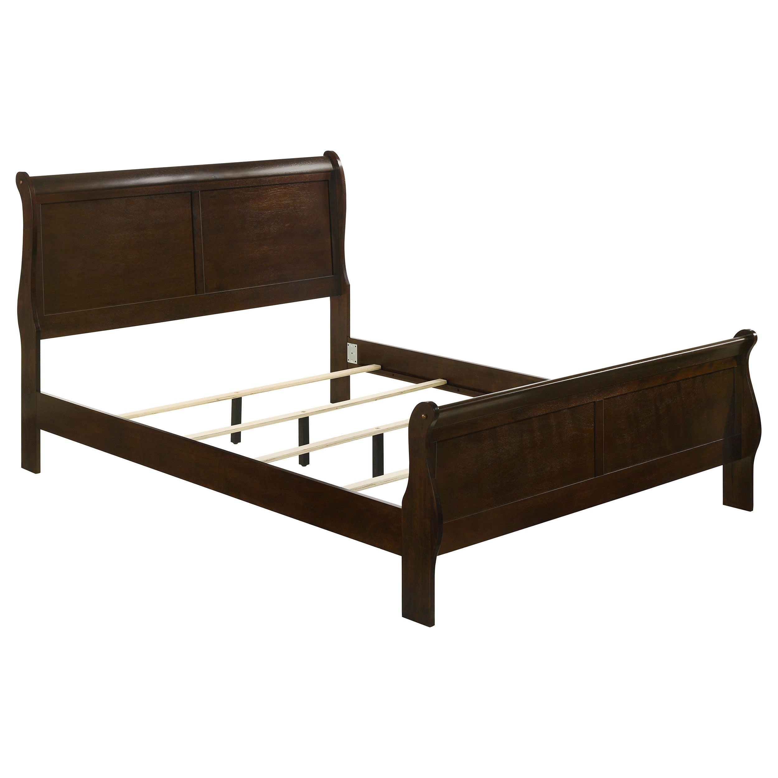 Louis Philippe Queen Panel Sleigh Bed Cappuccino