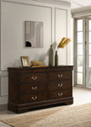 Louis Philippe 6-drawer Dresser Cappuccino