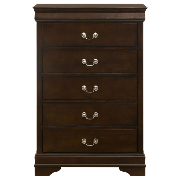 Louis Philippe 5-drawer Chest with Silver Bails Cappuccino