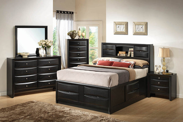 Briana California King Platform Storage Bed Black