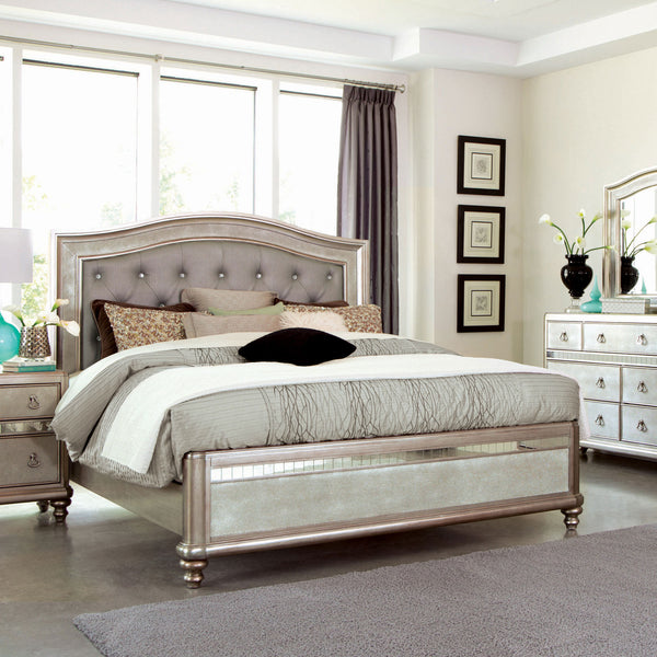 Bling Game Queen Panel Bed Metallic Platinum