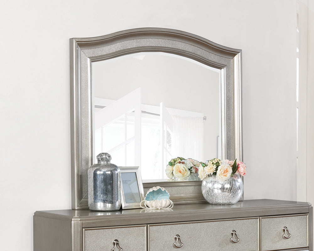 Bling Game Arched Dresser Mirror Metallic Platinum