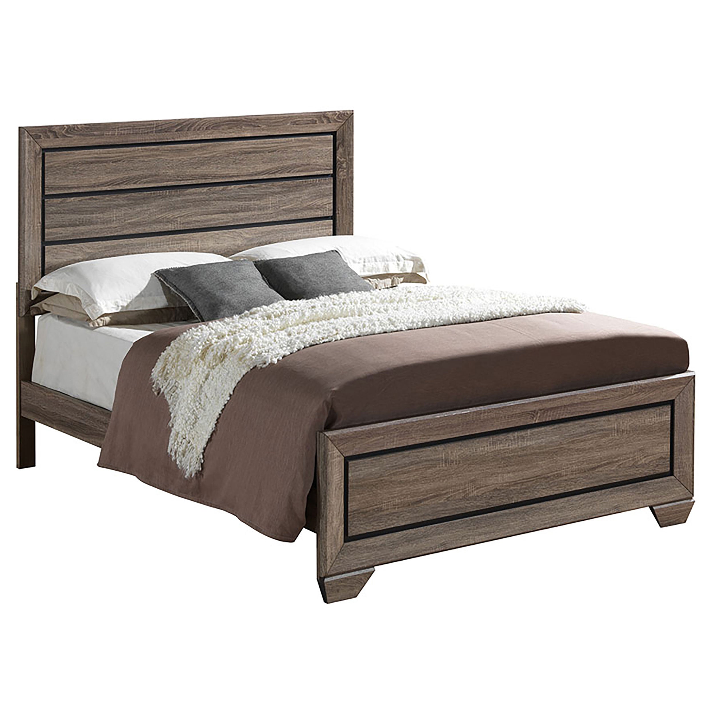 Kauffman Eastern King Panel Bed Washed Taupe