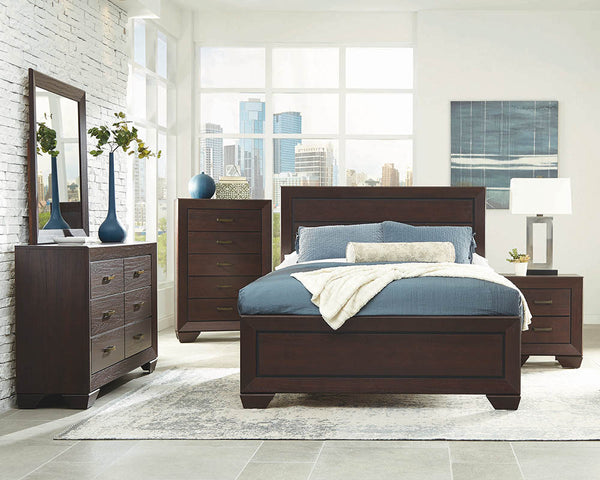 Kauffman California King Panel Bed Dark Cocoa