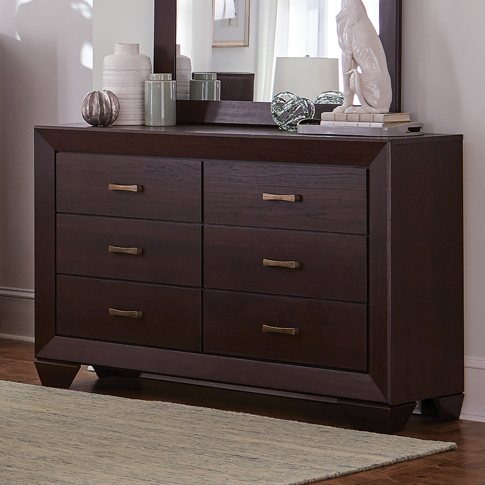 Kauffman 6-drawer Dresser Dark Cocoa