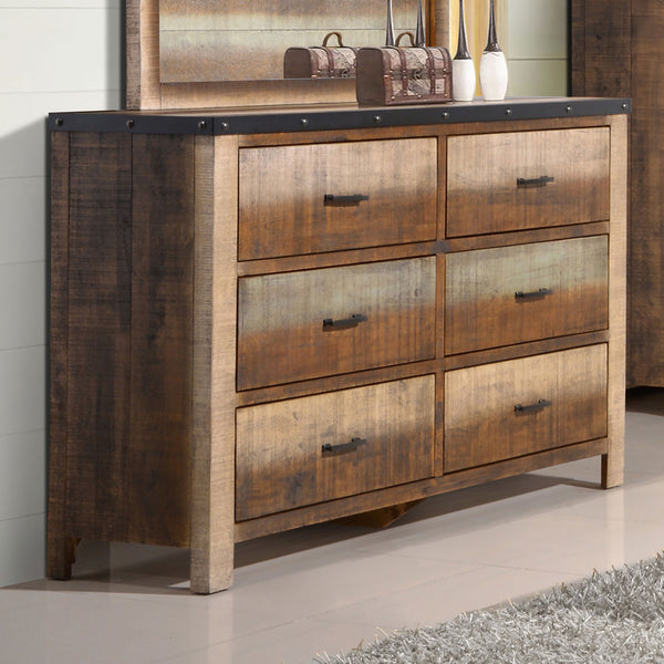 Sembene 6-drawer Dresser Antique Multi-color