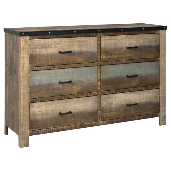 Sembene 6-drawer Dresser Antique Multi-color