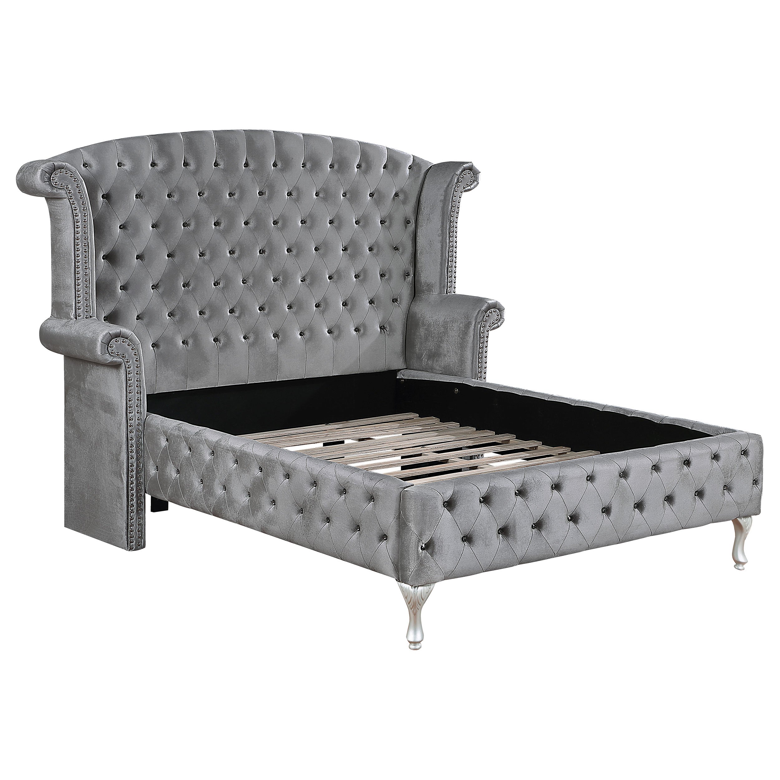 Deanna Eastern King Tufted Upholstered Bed Grey