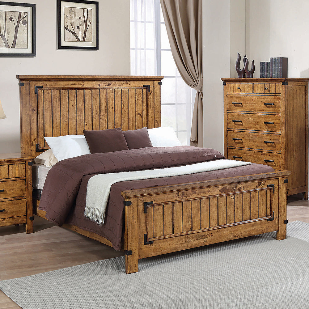 Brenner Full Panel Bed Rustic Honey