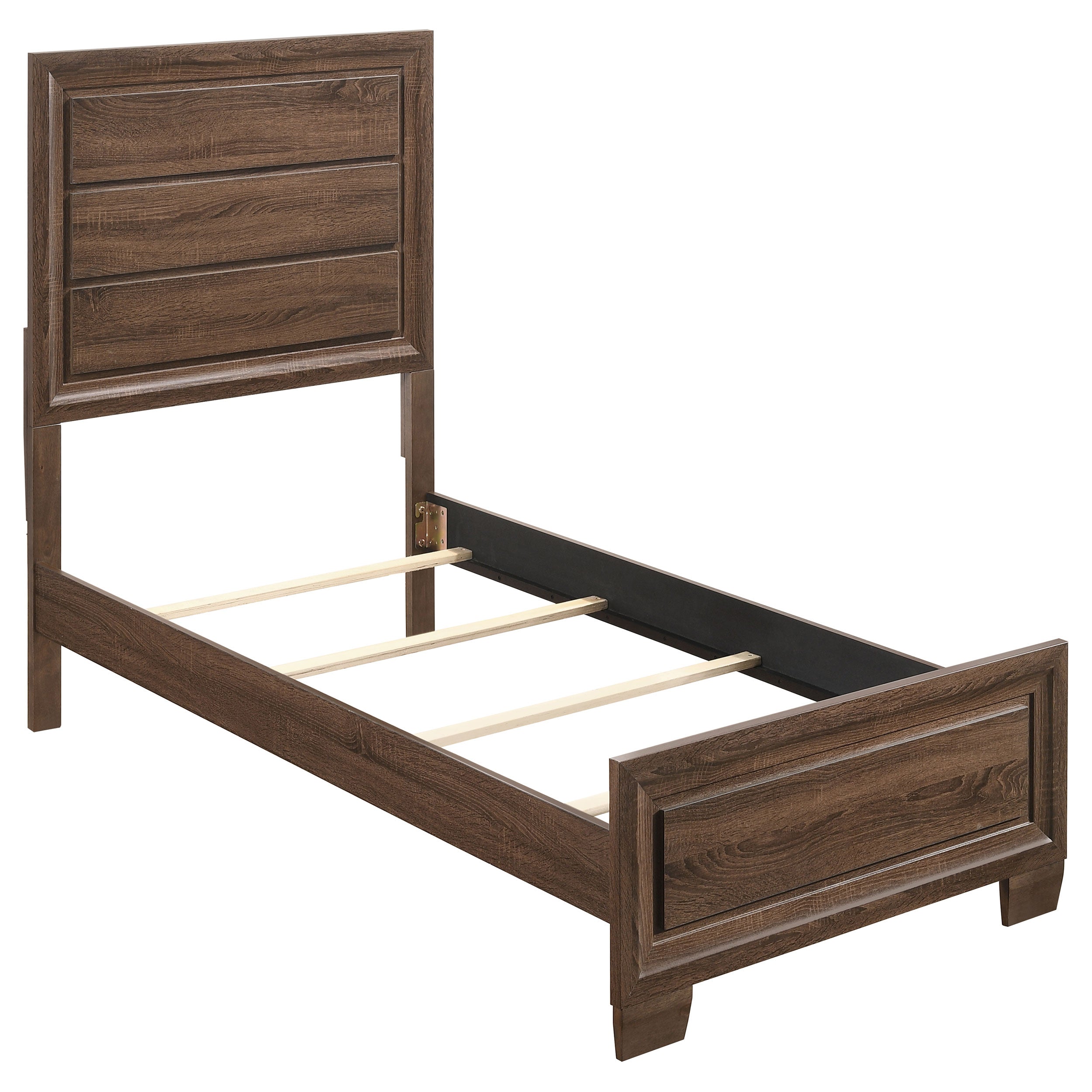 Brandon Twin Panel Bed Medium Warm Brown