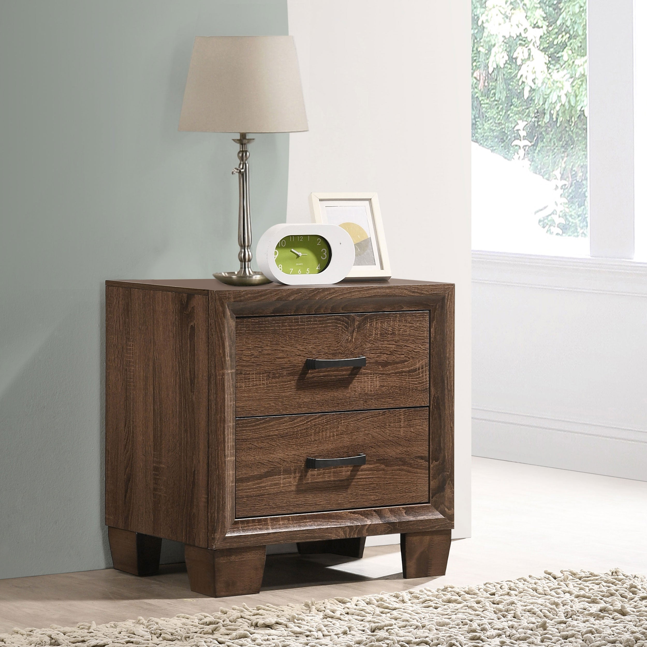 Brandon 2-drawer Nightstand Medium Warm Brown