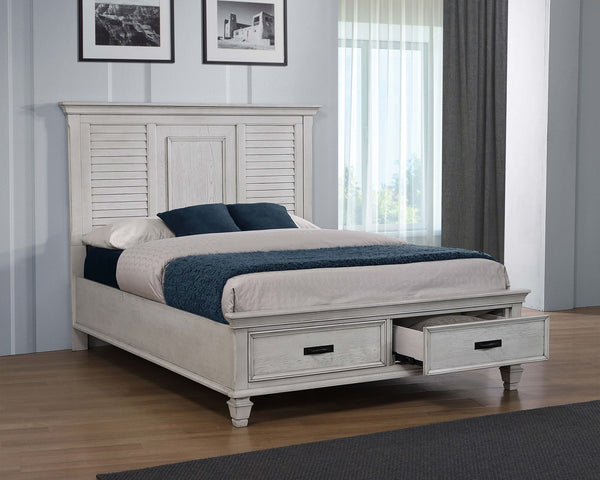 Franco Eastern King Storage Bed Antique White