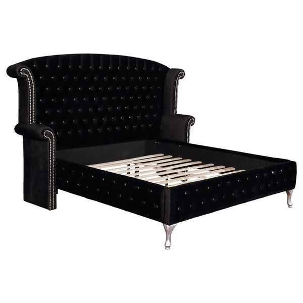 Deanna California King Tufted Upholstered Bed Black