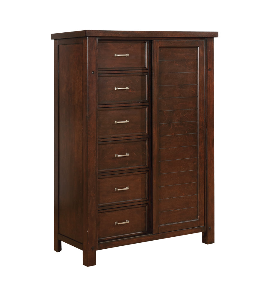 Barstow 8-drawer Door Chest Pinot Noir