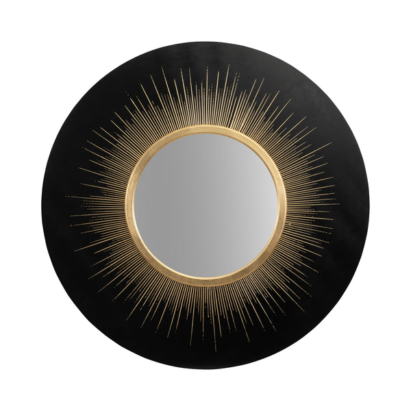 47x47,  Shining Circle Mirror, Blk/gld