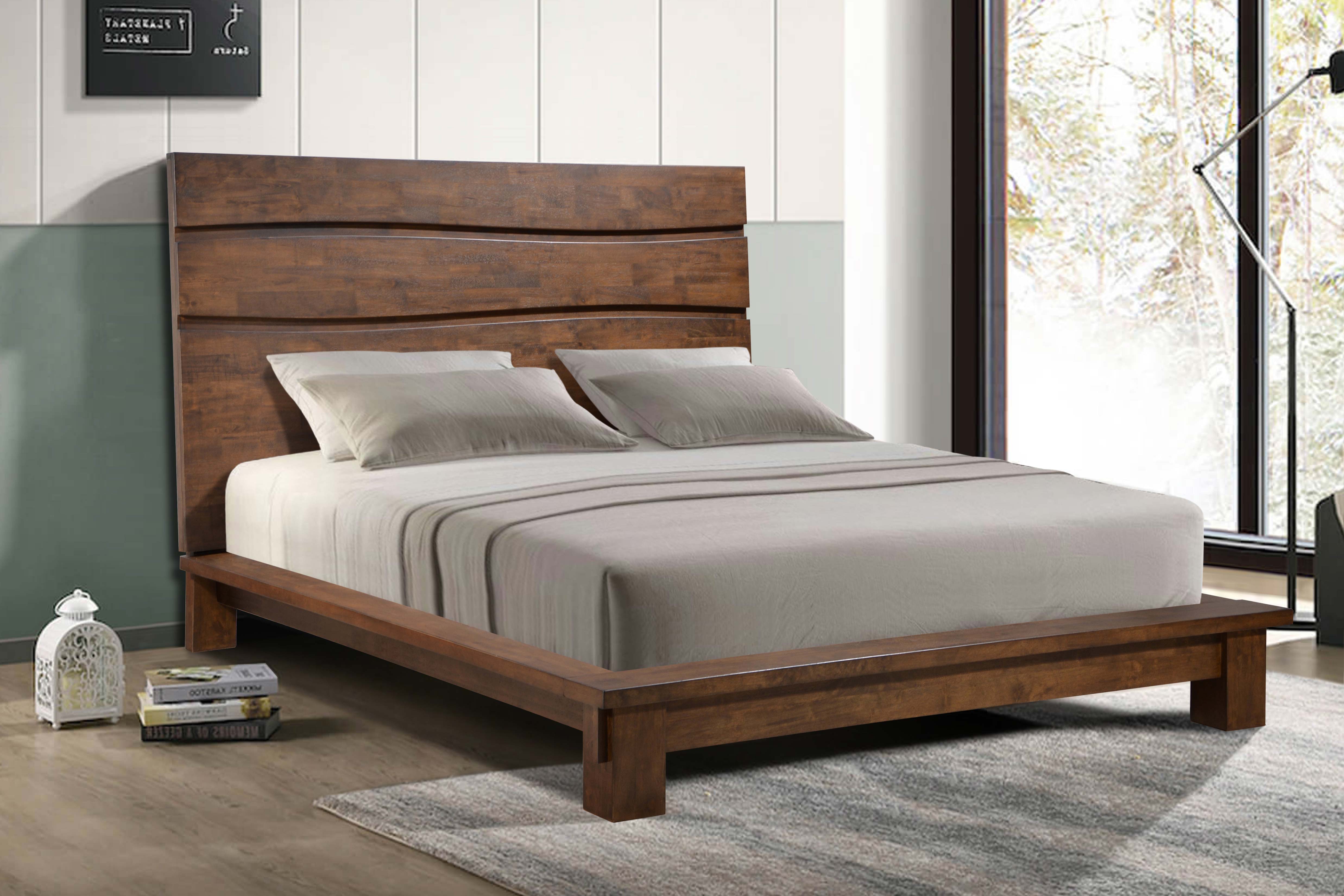 Genevieve Eastern King Platform Bed Dark Brown