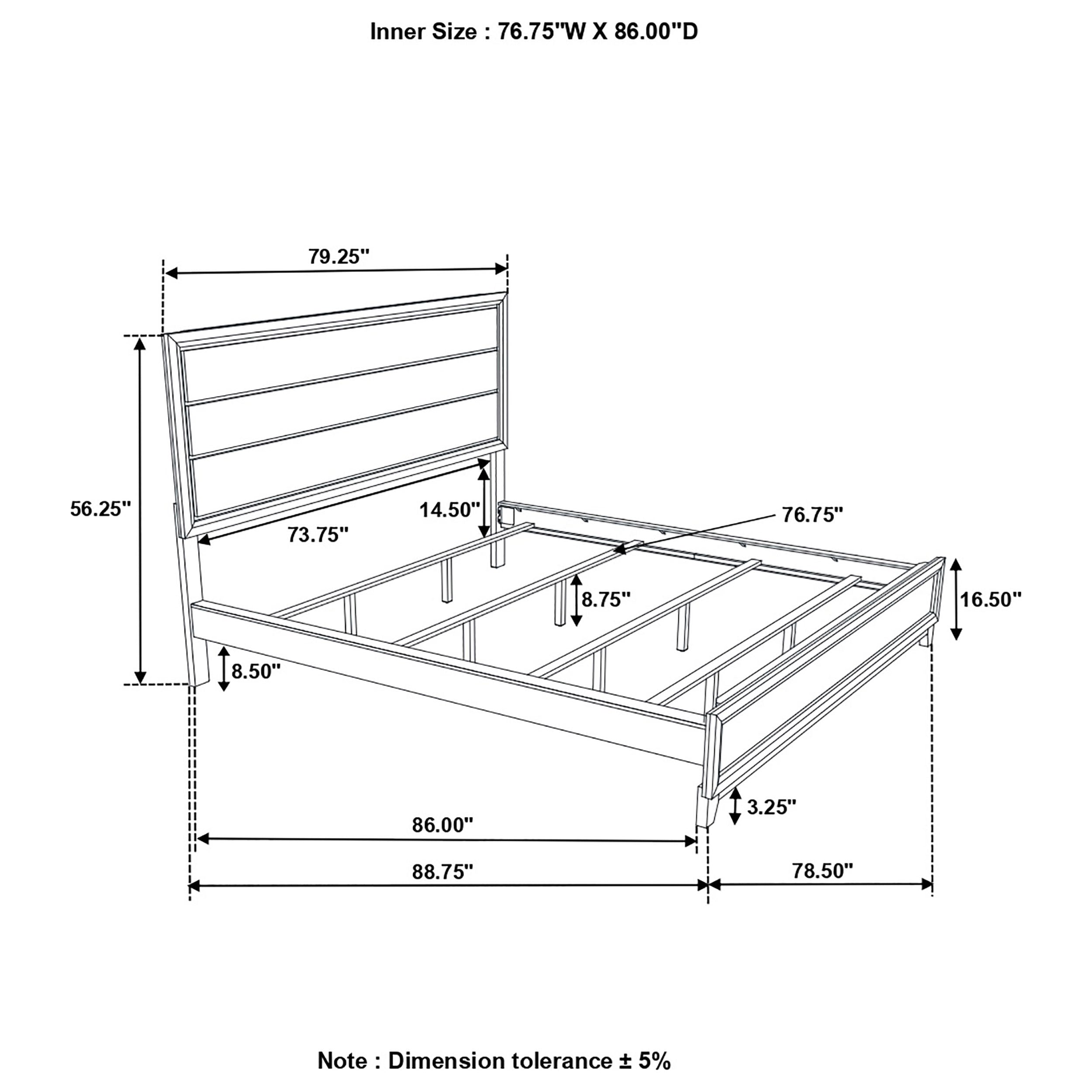 Watson California King Panel Bed Grey Oak and Black