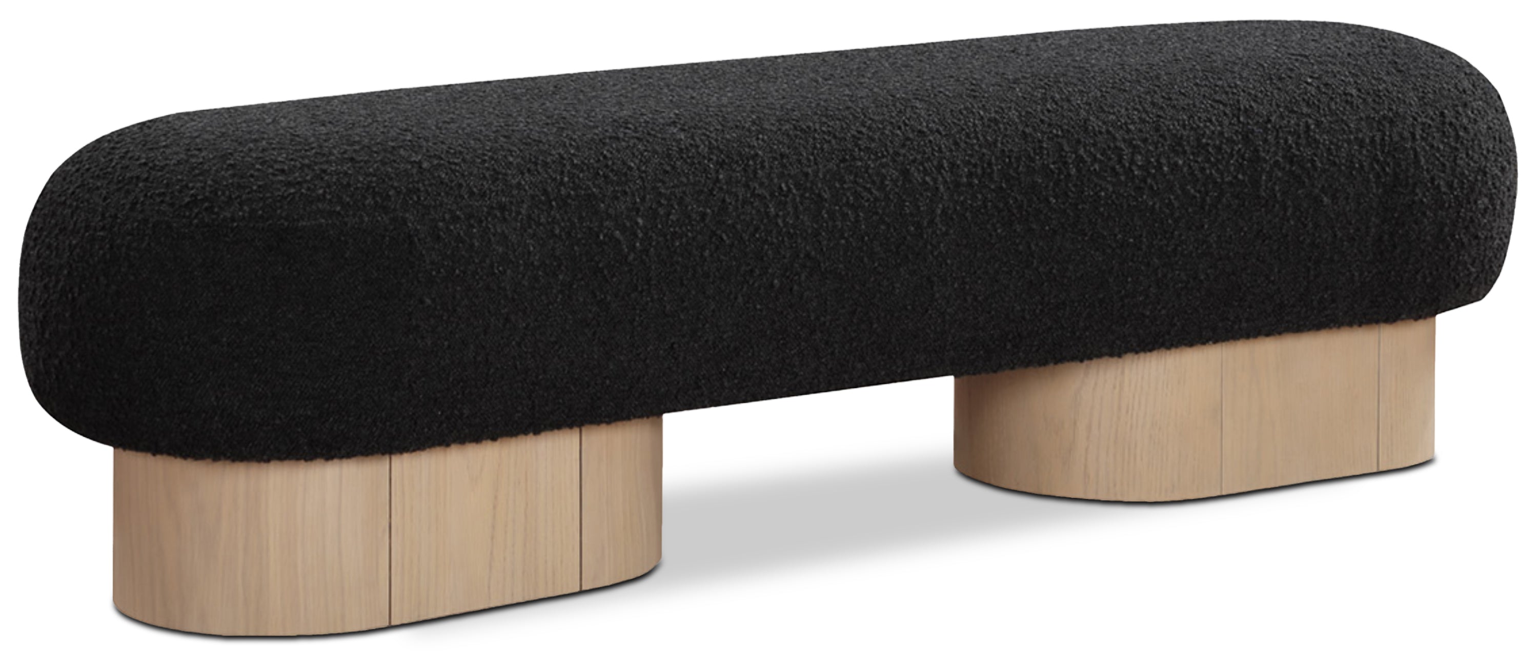 Robertson Black Boucle Fabric Bench