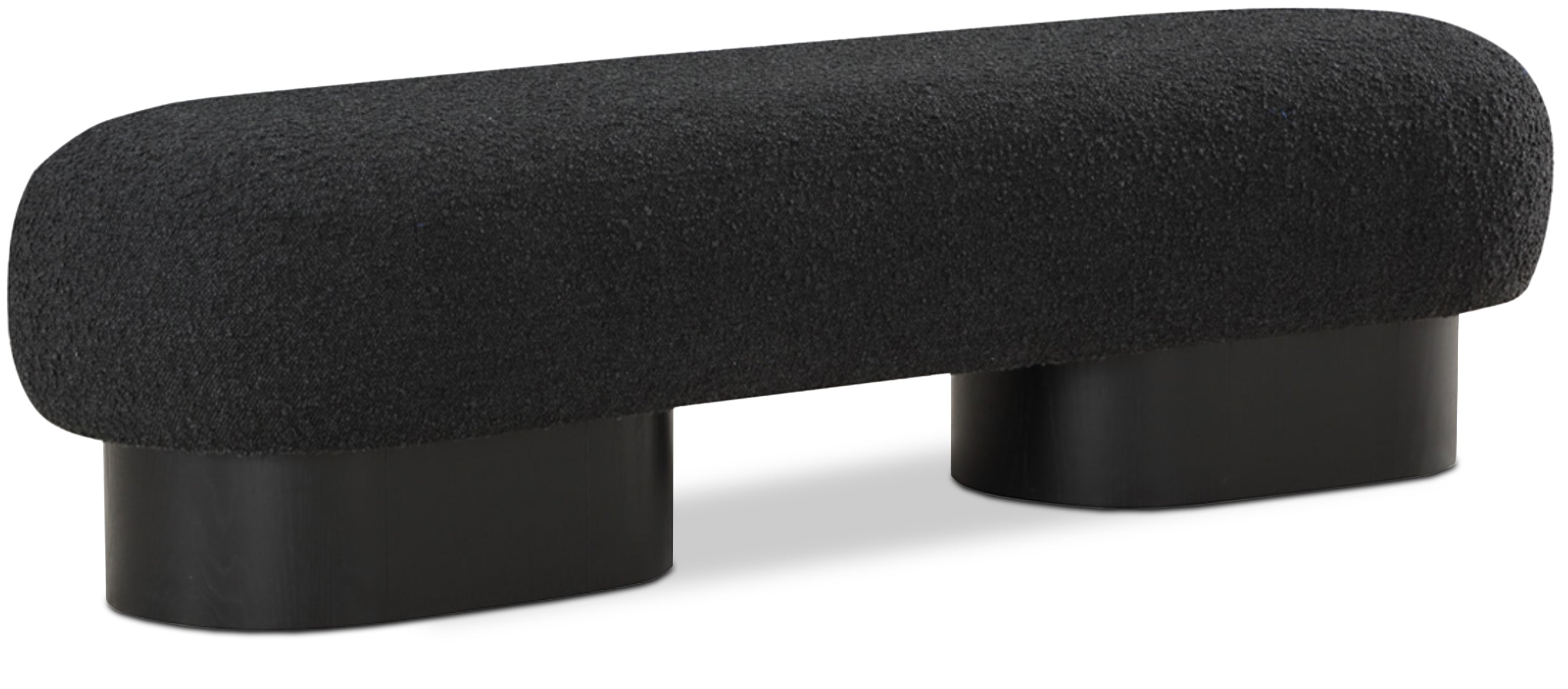 Robertson Black Boucle Fabric Bench