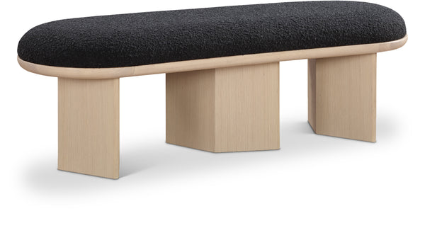 Wilshire Black Boucle Fabric Bench