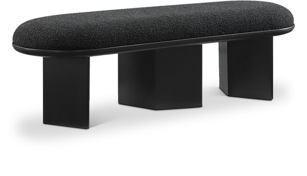 Wilshire Black Boucle Fabric Bench