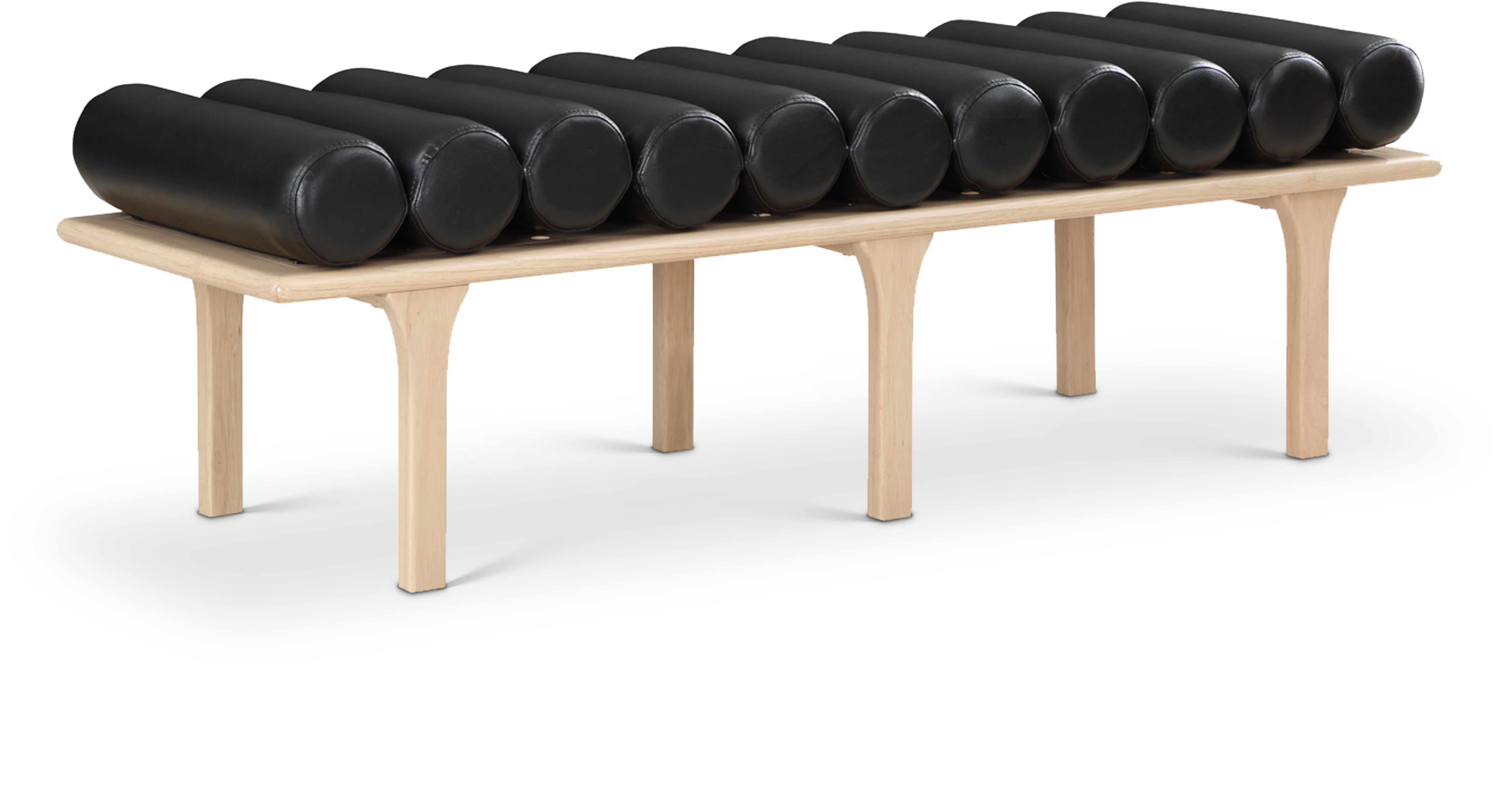 Landon Black Vegan Leather Bench