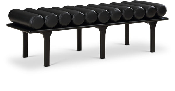 Landon Black Vegan Leather Bench