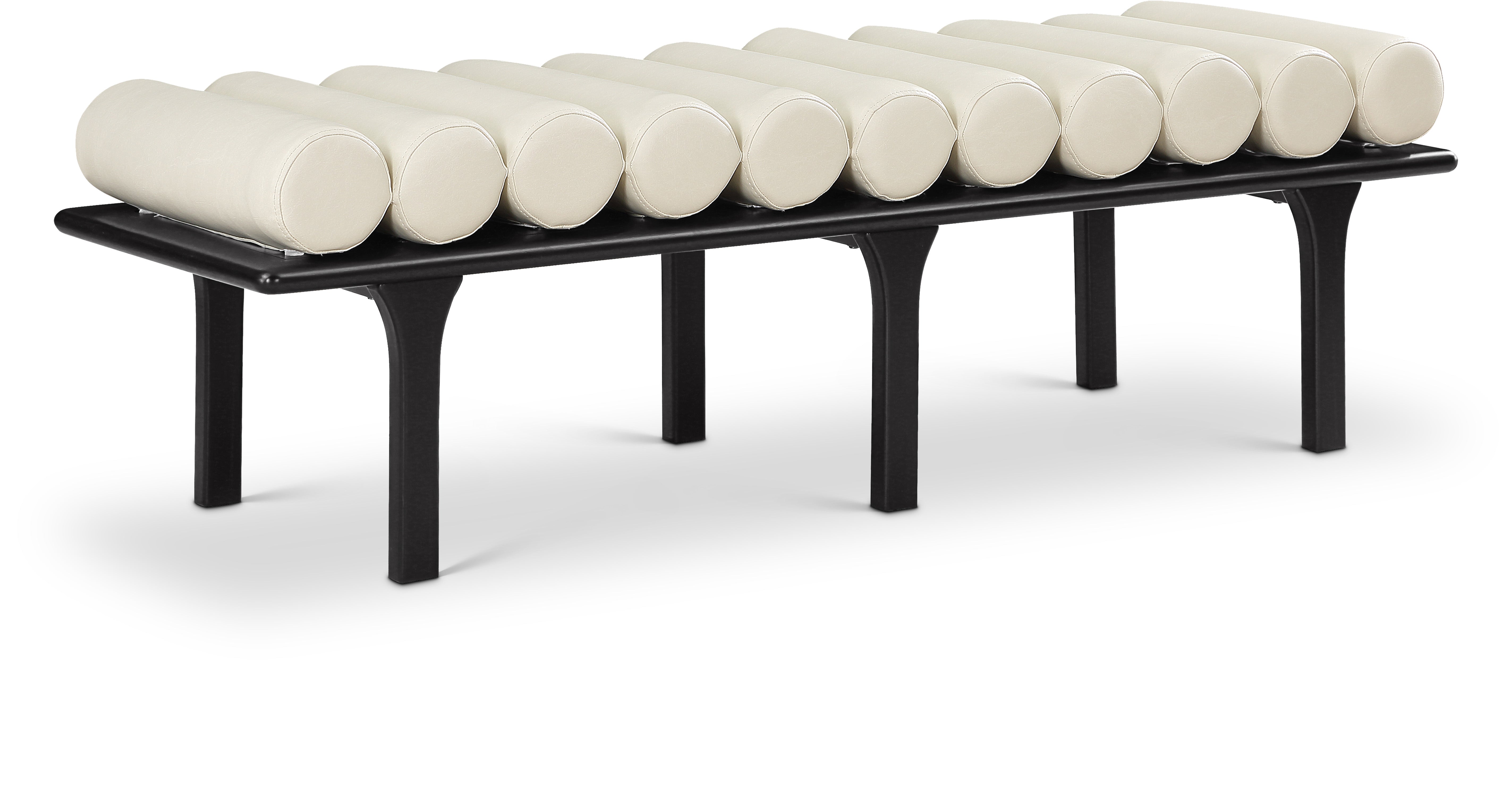 Landon Cream Vegan Leather Bench