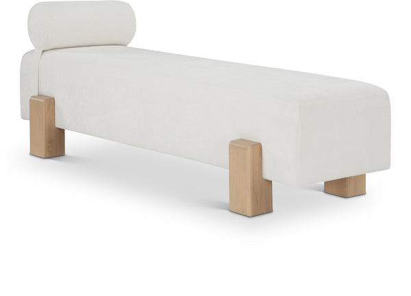 Edison Cream Chenille Fabric Bench