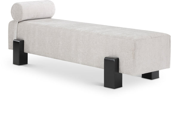 Edison Light Grey Chenille Fabric Bench