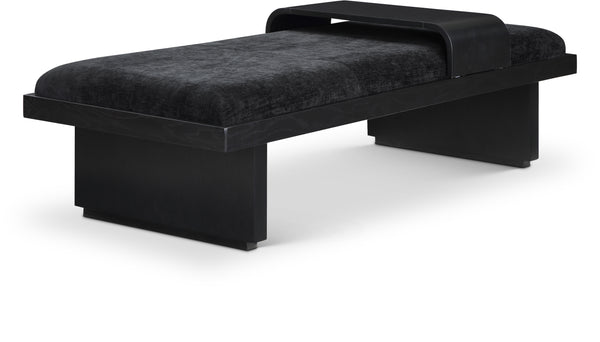 Arlington Black Chenille Fabric Bench