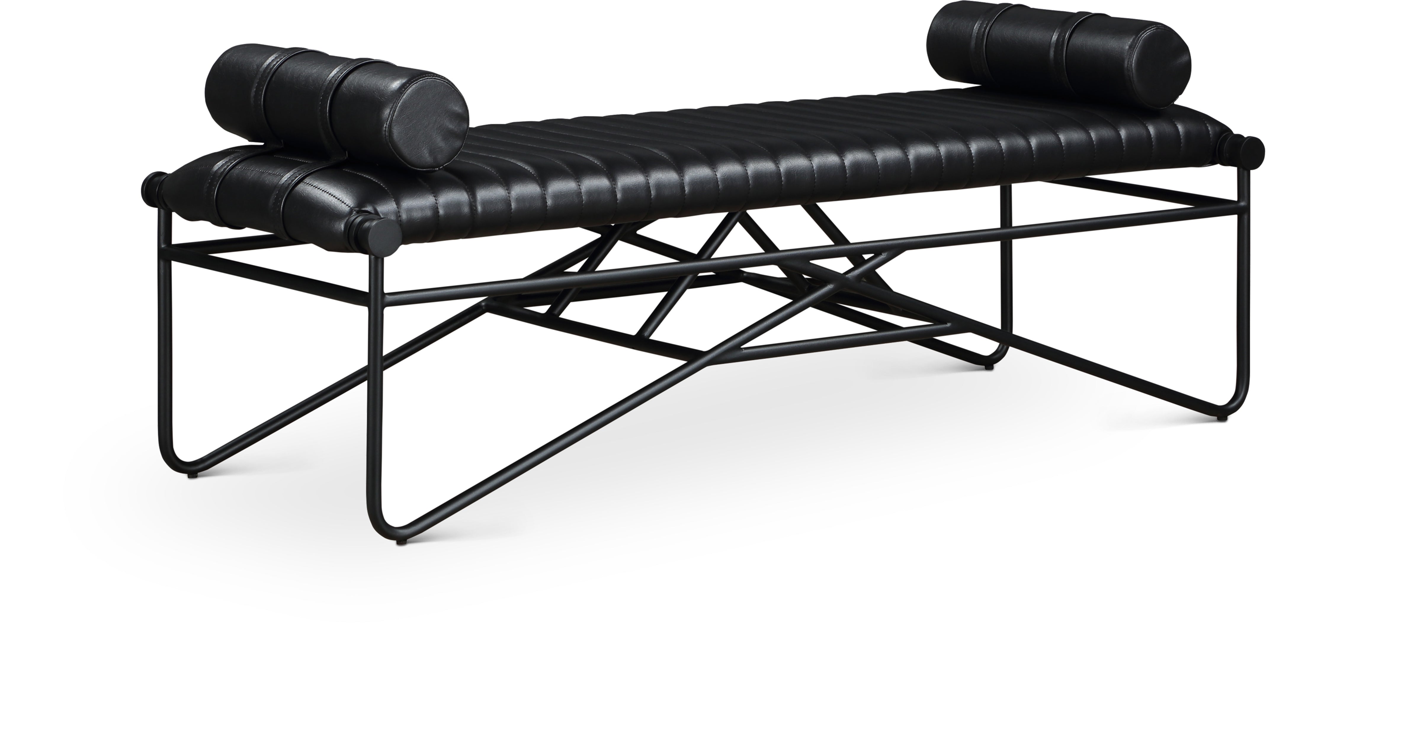 Gatsby Black Vegan Leather Bench