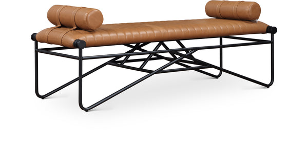 Gatsby Cognac Vegan Leather Bench