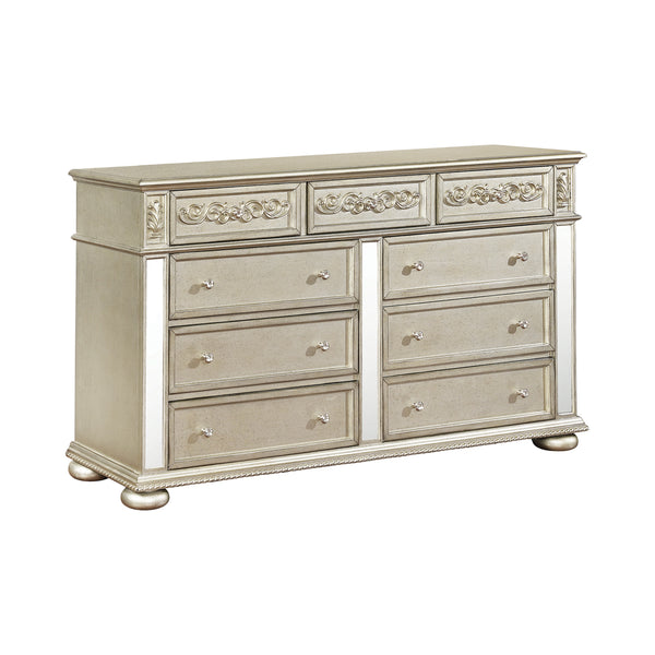 Heidi 9-drawer Dresser Metallic Platinum