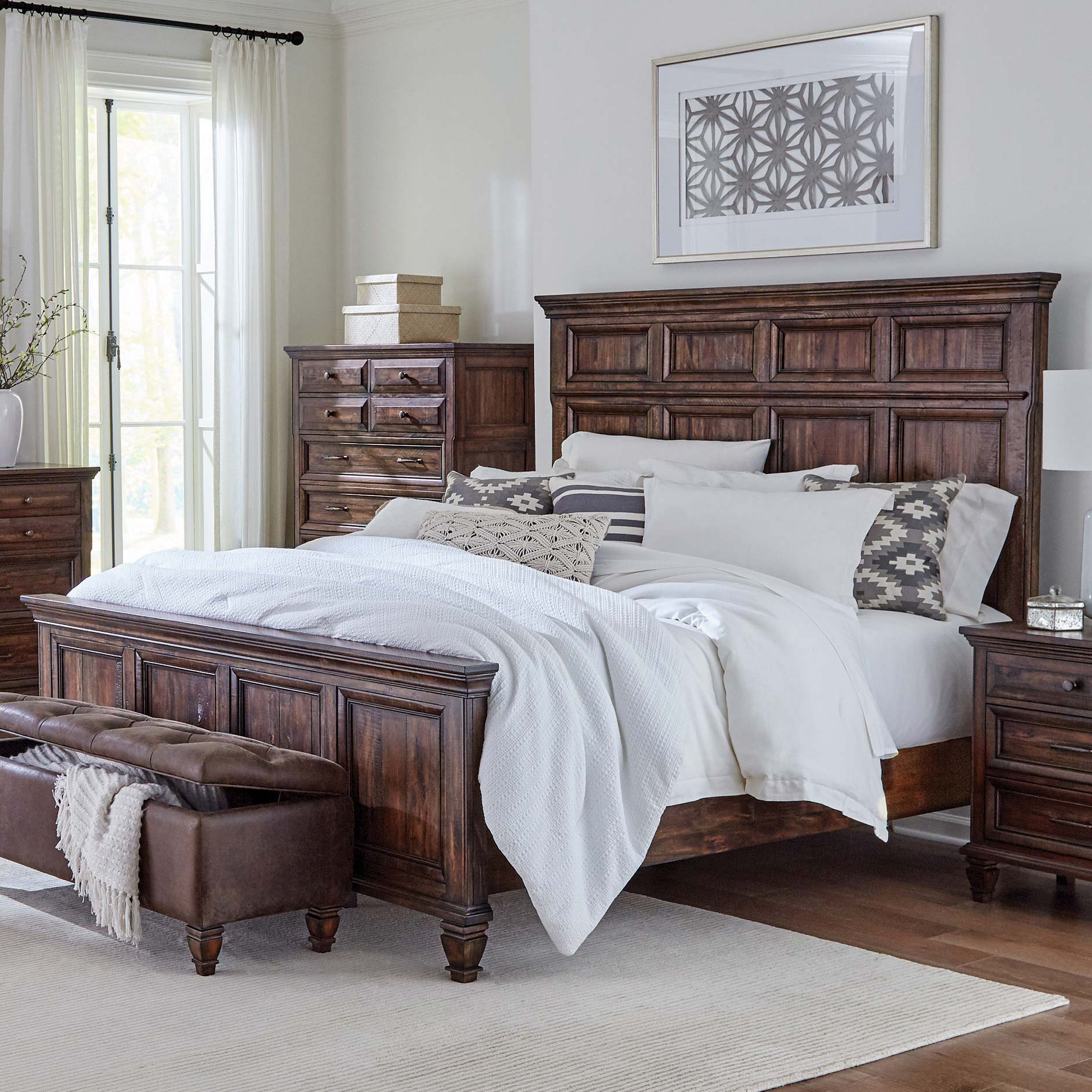 Avenue Queen Panel Bed Weathered Burnished Brown