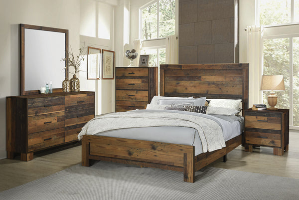 Sidney Eastern King Panel Bed Rustic Pine