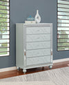 Gunnison 5-drawer Chest Silver Metallic