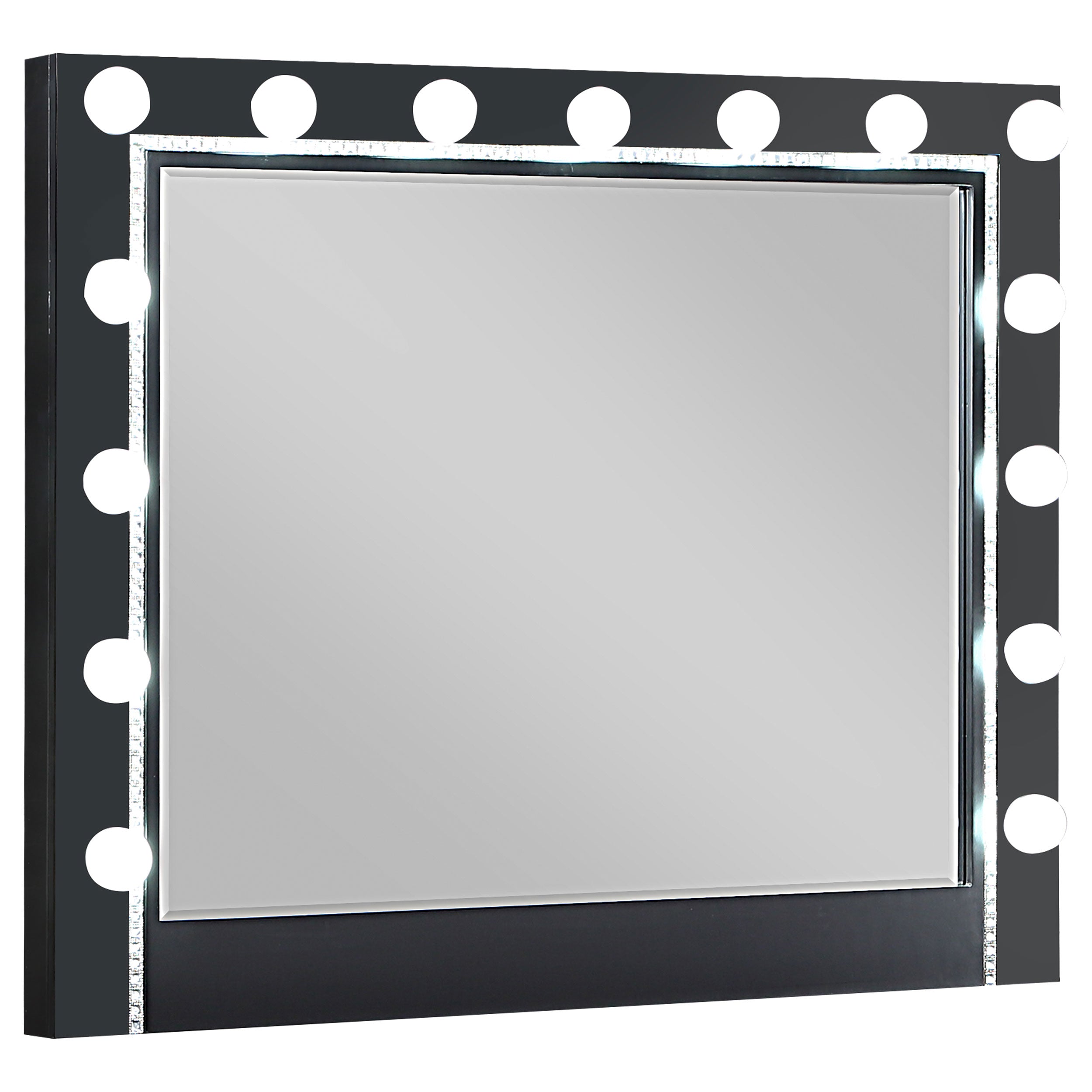 Cappola Black Rectangular Dresser Mirror with Light