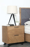 Taylor 2-drawer Rectangular Nightstand with Dual USB Ports Light Honey Brown