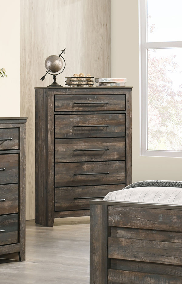 Ridgedale 5-drawer Chest Weathered Dark Brown